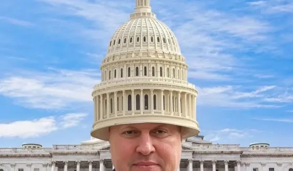 US Capitol building satire illustration - GDP Shock: Venture Capital's government bailout begins